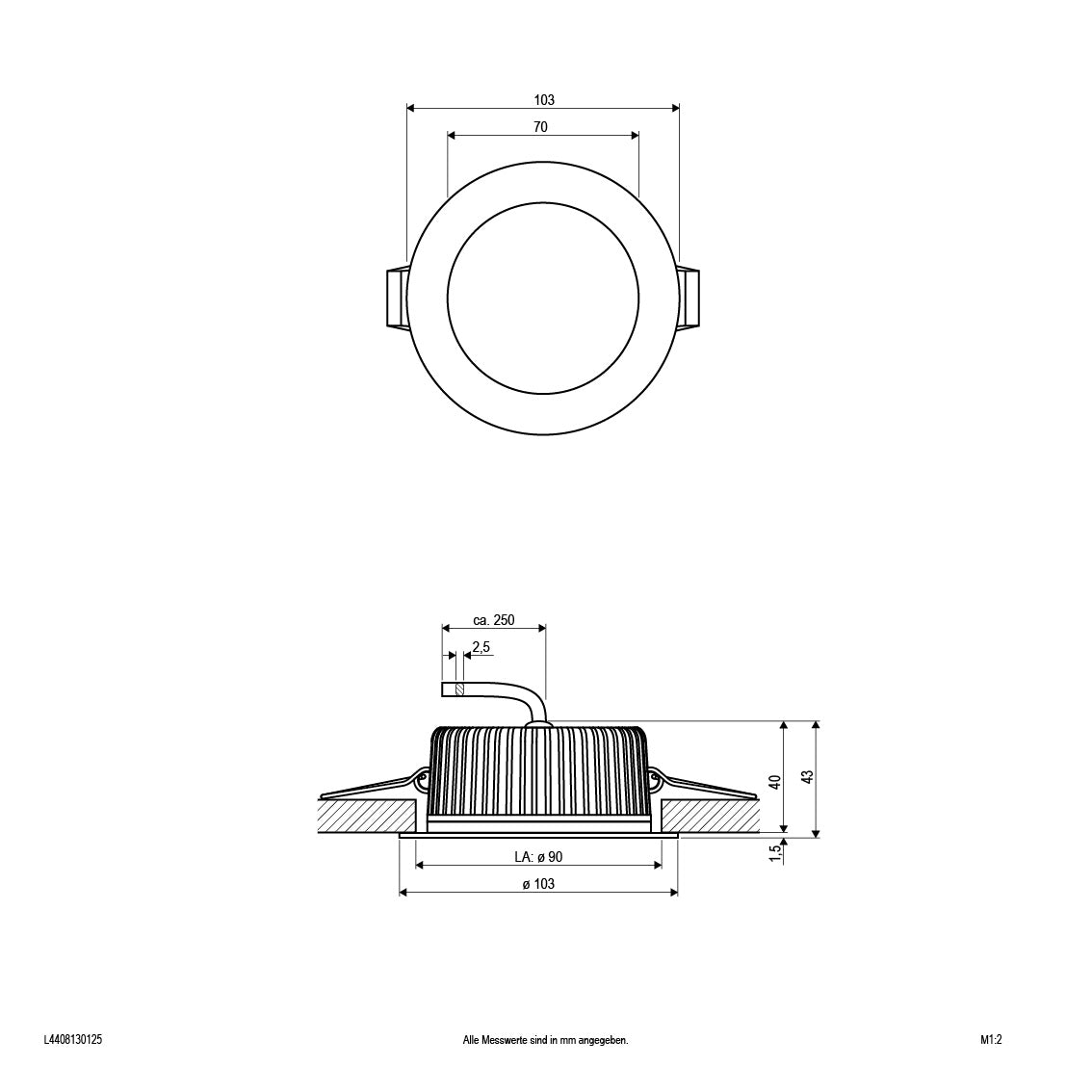 EVN LED Downlight Chrom rund 103x40mm 8W 2700-6500K 800 bis 850lm >80° 24V IP44