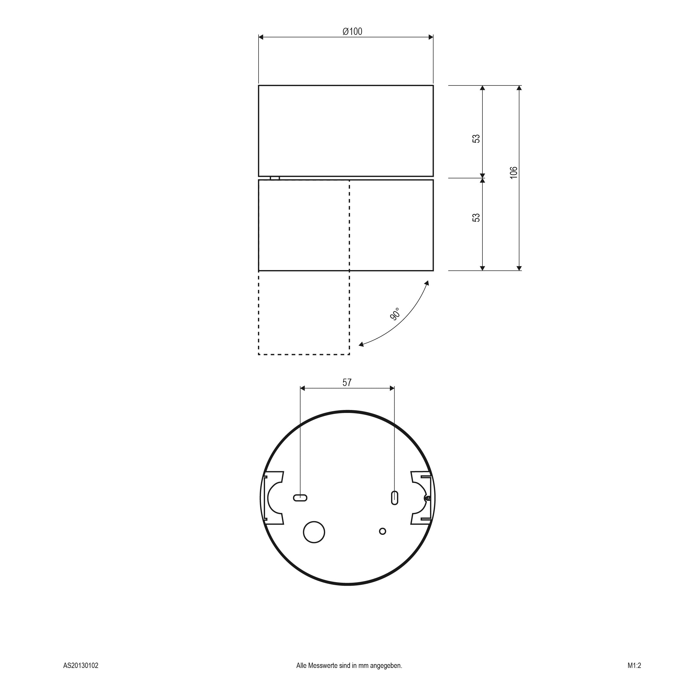 EVN LED Anbauleuchte weiß schwenkbar drehbar rund 100x106mm 13W 3000K 1000lm 21-40° 200-240V IP20