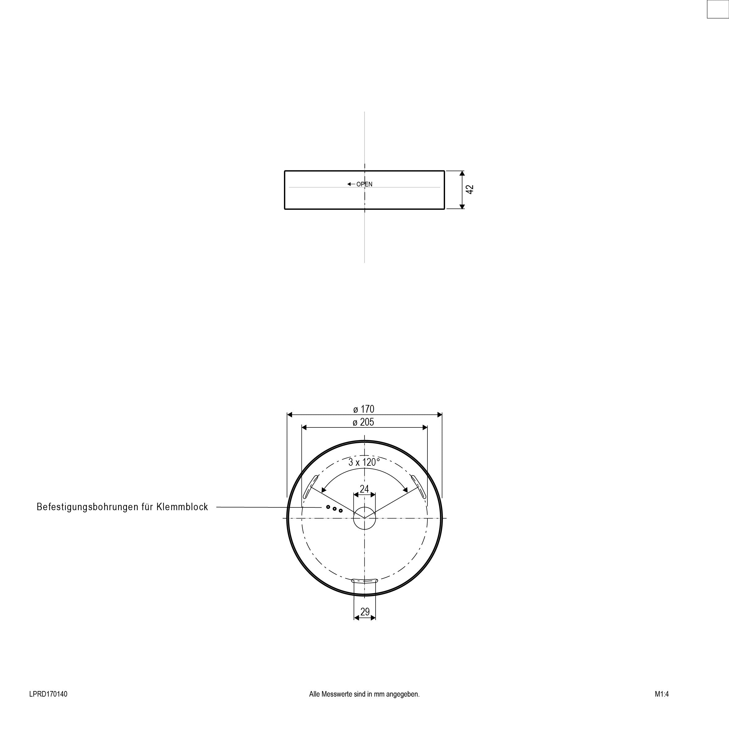 EVN LED Panel weiß rund 170x42mm 14W 4000K 1200lm >80° 220-240V IP20