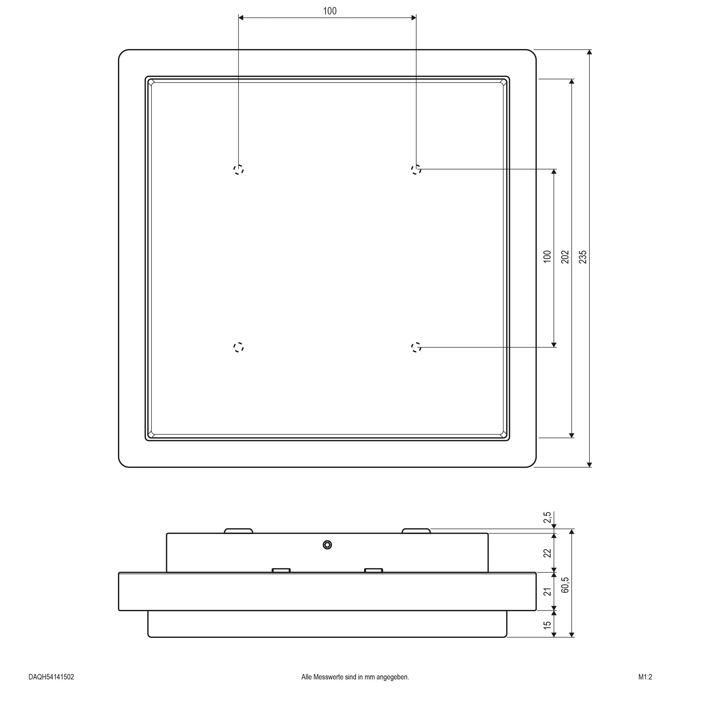 EVN LED Leuchte anthrazit viereckig 235x235x64mm 14W 3000K 1266lm >80° 100-240V IP54