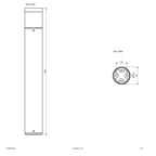 EVN LED Wegeleuchte anthrazit rund 90x650mm 9W 3000K 326lm 100-240V IP54