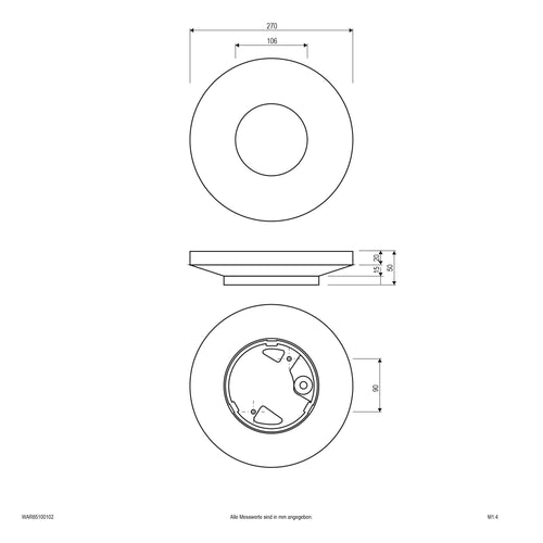 EVN LED Leuchte weiß rund 240x50mm 10W 3000K 567lm 100-240V IP65
