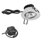 EVN Power-LED Leuchte inkl.Netzgerät Chrom matt schwenkbar rund 83x48,5mm 6W 4000K 683lm 21-40° 220-240V IP65