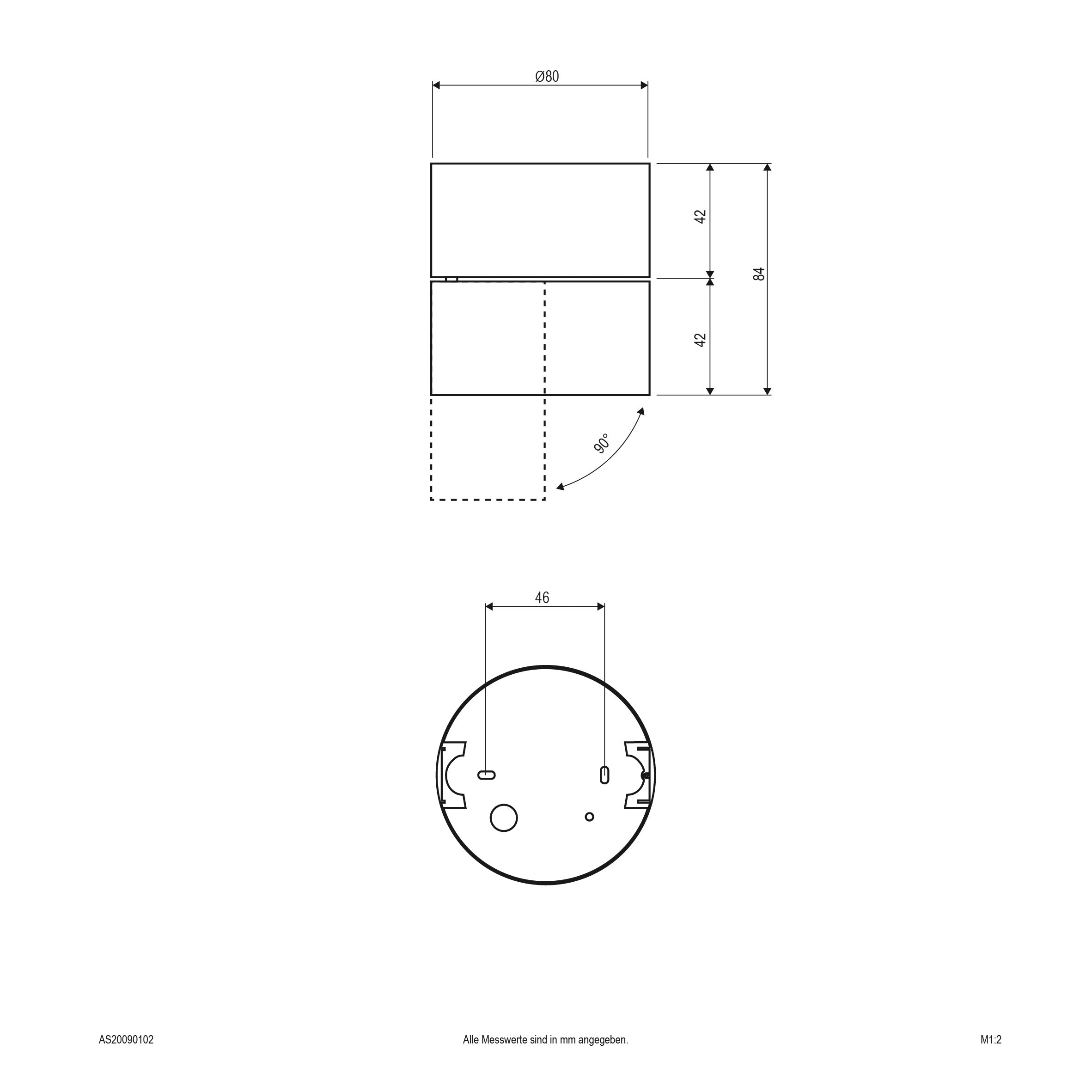 EVN LED Anbauleuchte weiß schwenkbar drehbar rund 80x84mm 9W 3000K 750lm 21-40° 200-240V IP20
