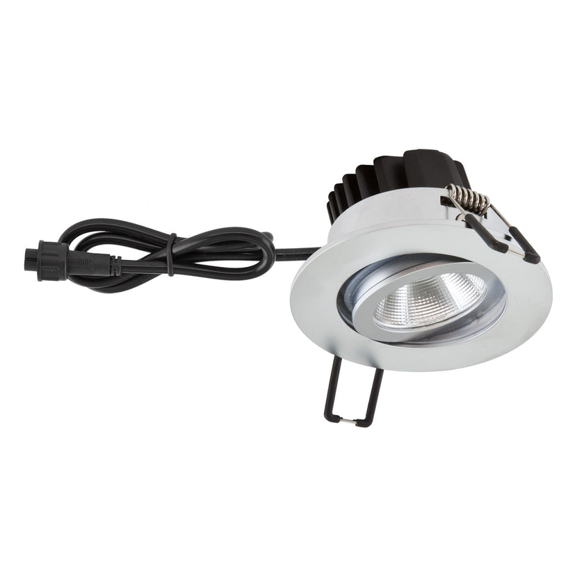 EVN Power-LED Leuchte Chrom matt schwenkbar rund 83x48,5mm 6W 3000K 620lm 21-40° IP65