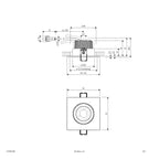 EVN Power-LED Leuchte Aluminium poliert schwenkbar viereckig 83x83x48,5mm 6W 3000K 620lm 21-40° IP65