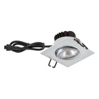 EVN Power-LED Leuchte Chrom matt schwenkbar viereckig 83x83x48,5mm 6W 3000K 620lm 21-40° IP65