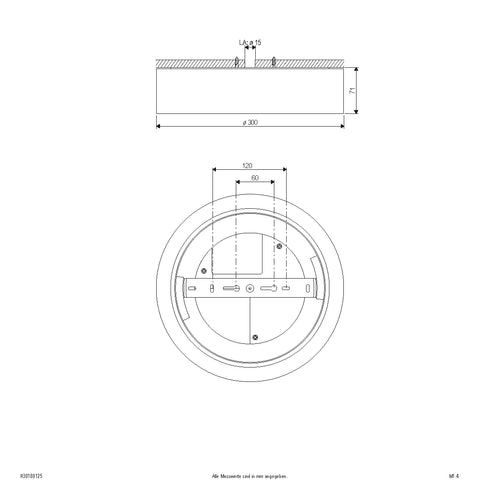 EVN LED Leuchte weiß rund 300x71mm 18W 3000 bis 5700K 1584lm >80° 200-240V IP54
