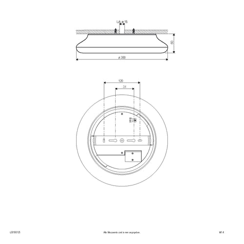 EVN LED Leuchte weiß rund 300x60mm 18W 3000 bis 5700K 1900lm >80° 200-240V IP54
