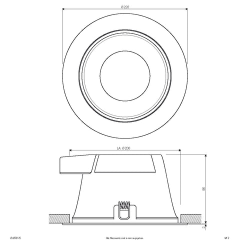 EVN LED Leuchte weiß rund 228x98mm 25W 3000 bis 5700K 2580lm 41-80° 200-240V IP54