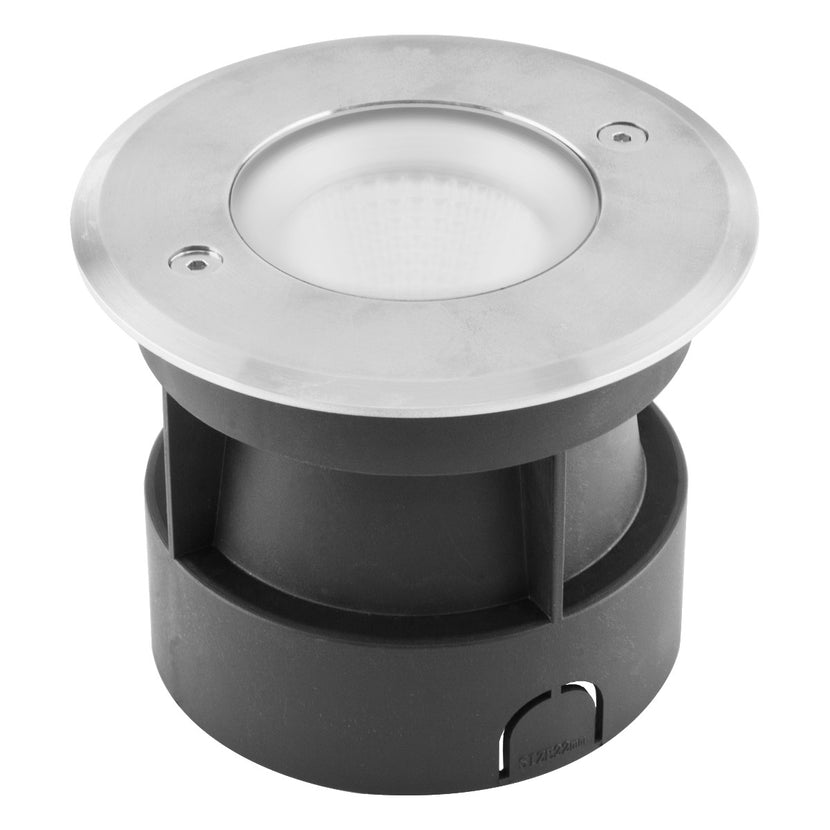 EVN LED Bodeneinbauleuchte Edelstahl Optik rund 120x94mm 6W 3000K 349lm 41-80° 100-240V IP67