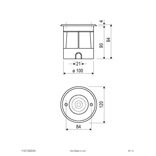 EVN LED Bodeneinbauleuchte Edelstahl Optik rund 120x94mm 6W 3000K 349lm 41-80° 100-240V IP67