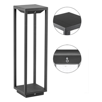 EVN LED Solar Wegeleuchte anthrazit viereckig 140x140x500mm 2,2W 3000K 120lm 41-80° 3,7V IP54