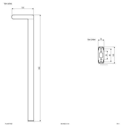 EVN LED Wegeleuchte anthrazit rechteckig 100x135x650mm 7W 3000K 443lm >80° 100-240V IP54