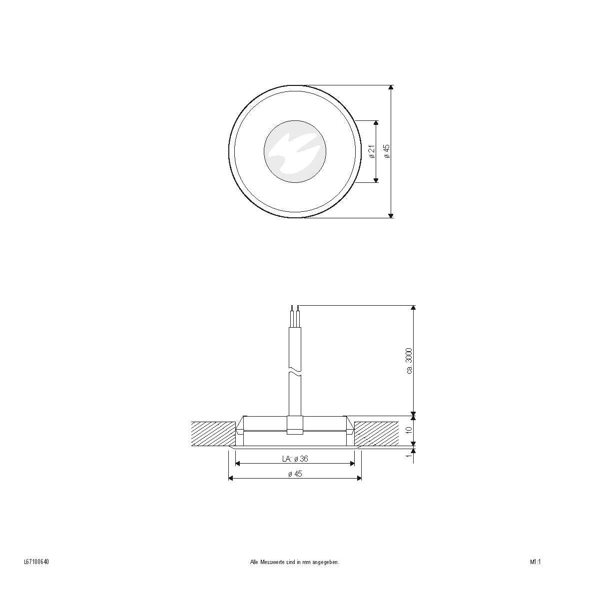 EVN LED Bodeneinbauleuchte Edelstahl Optik rund 45x15mm 0,6W 4000K >80° 12V IP67