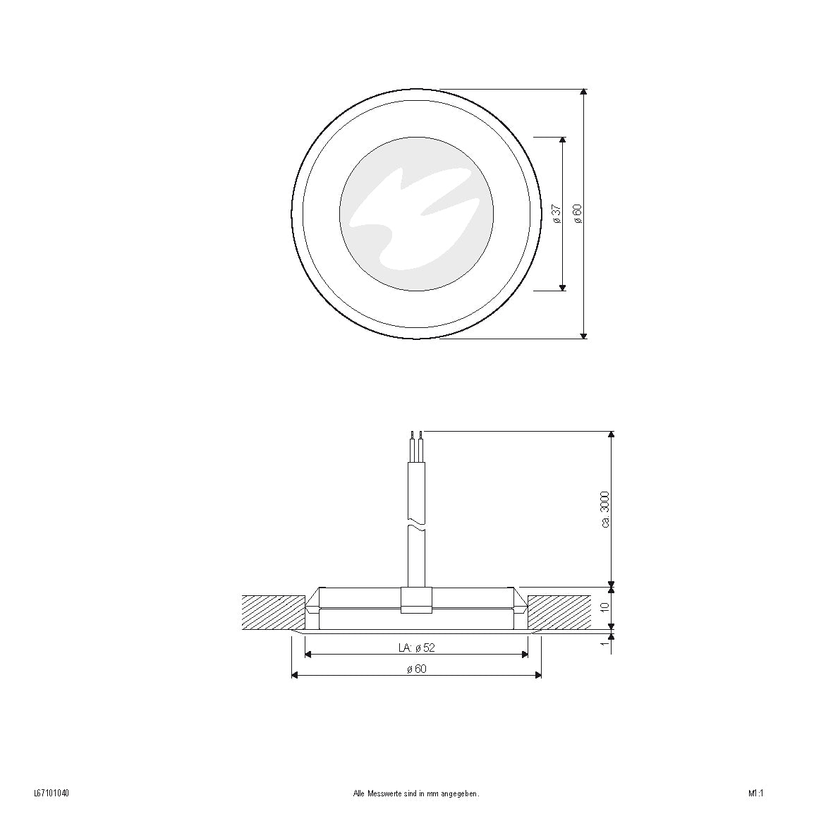 EVN LED Bodeneinbauleuchte Edelstahl Optik rund 60x15mm 1W 4000K 58lm >80° 12V IP67