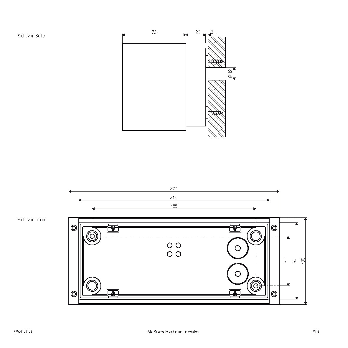 EVN LED Leuchte weiß verstellbar rechteckig 100x242x98mm 18W 3000K 287.5lm 200-240V IP54