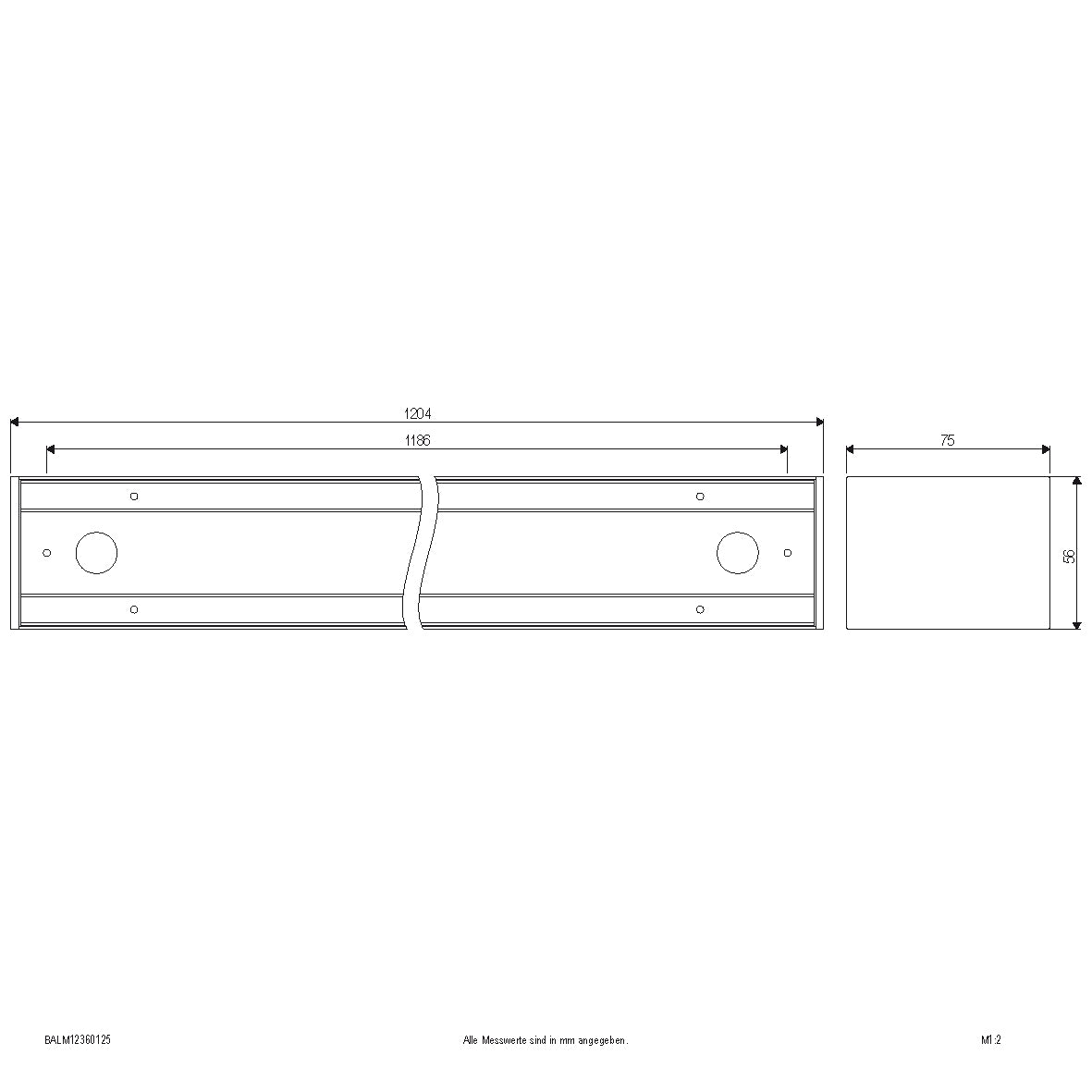 EVN LED Leuchte weiß rechteckig 1204x56x75mm 36W 3000 bis 5700K 4000lm >80° 220-240V IP20