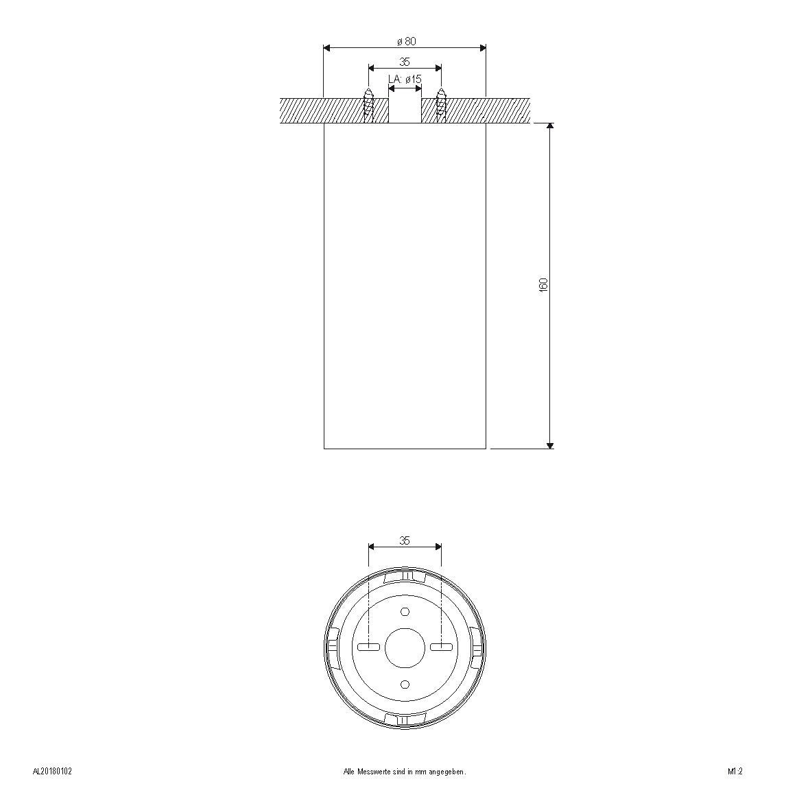 EVN LED Leuchte weiß rund 80mm 18W 3000K 1370lm 21-40° 220-240V IP20