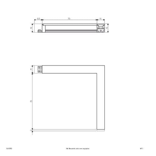 EVN LED Bordo Leuchte Aluminium Ecke rechts 91x85x12mm 2W 3000K 146lm >80° 24V IP20
