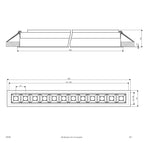 EVN LED Leuchte weiß rechteckig 342x44x50mm 20W 3000K 2000lm 41-80° 200-240V IP20