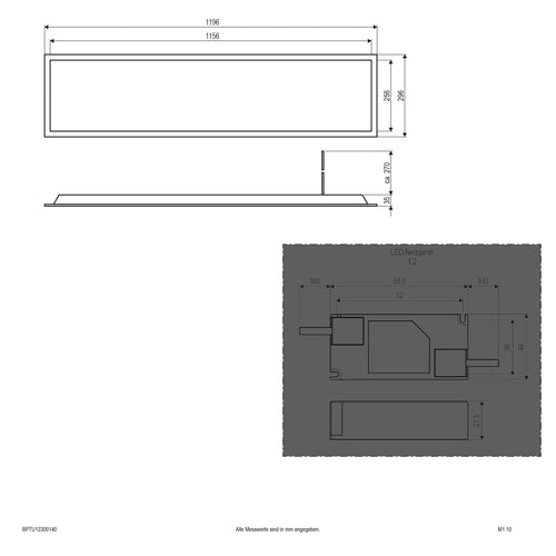 EVN LED Panel weiß rechteckig 1196x296x35mm 30W 4000K >80° 200-240V IP20