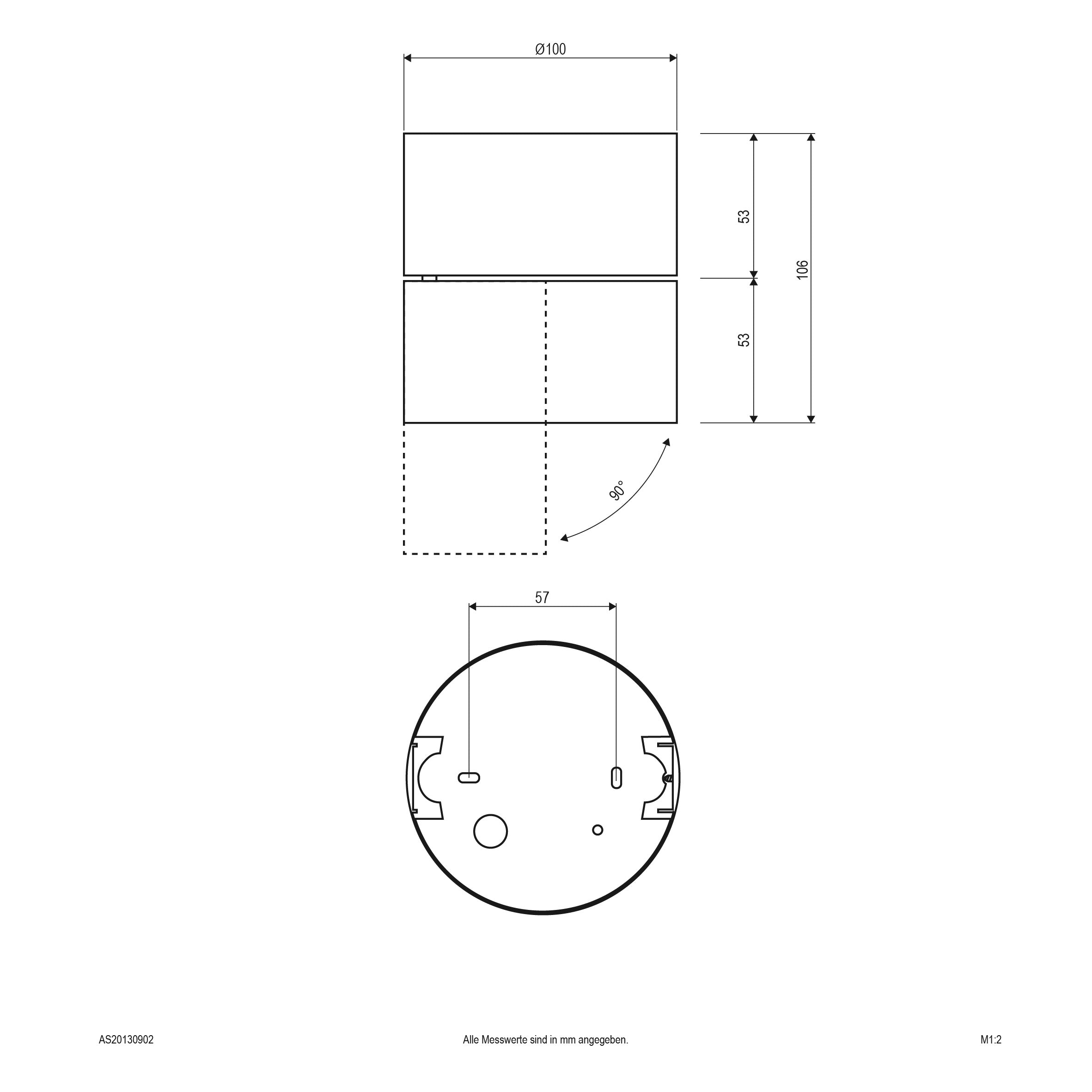 EVN LED Anbauleuchte schwarz schwenkbar drehbar rund 100x106mm 13W 3000K 1000lm 21-40° 200-240V IP20