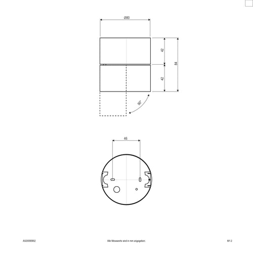 EVN LED Anbauleuchte schwarz schwenkbar drehbar rund 80x84mm 9W 3000K 750lm 21-40° 200-240V IP20