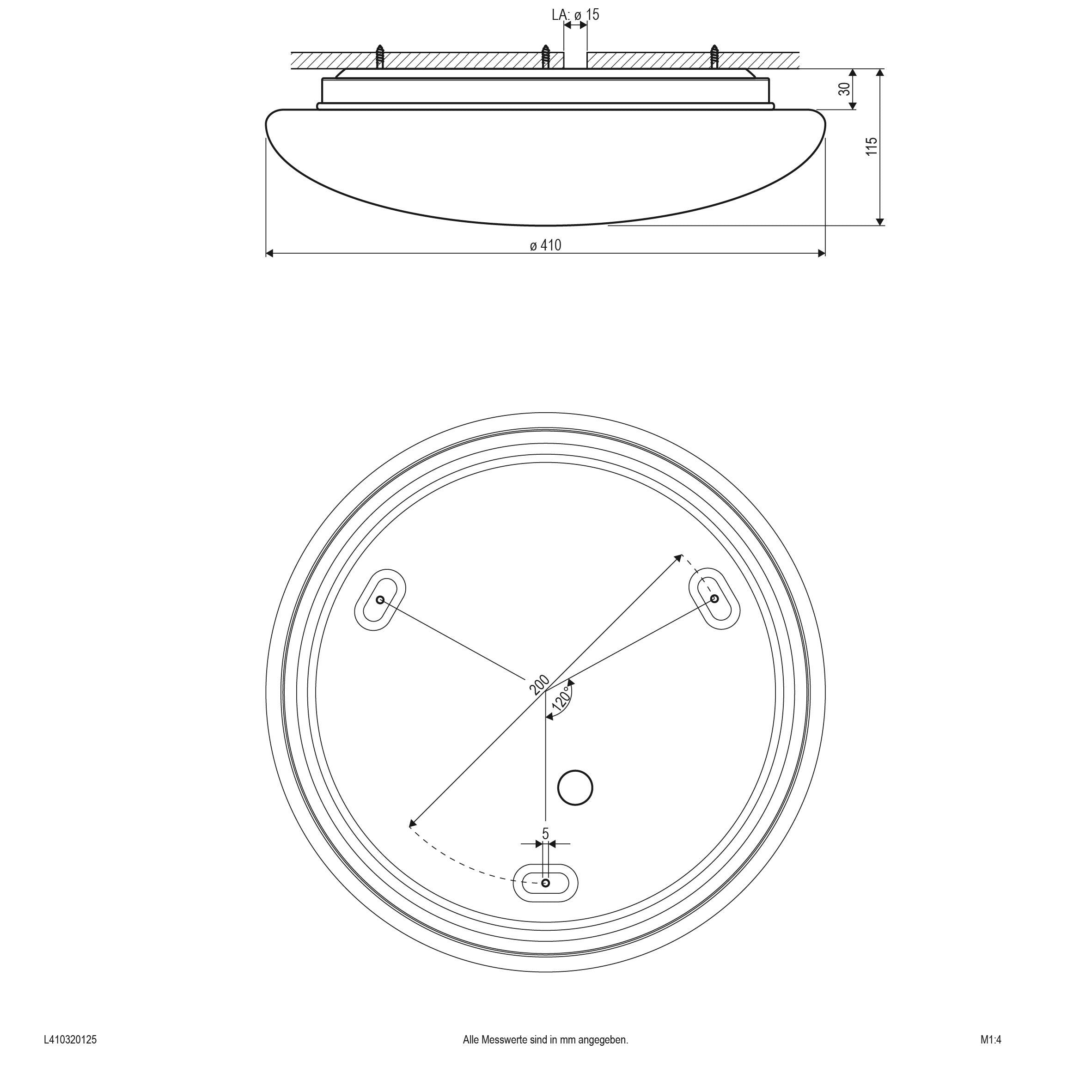 EVN LED Leuchte weiß rund 410x115mm 32W 3000 bis 6000K 3000lm >80° 220-240V IP44