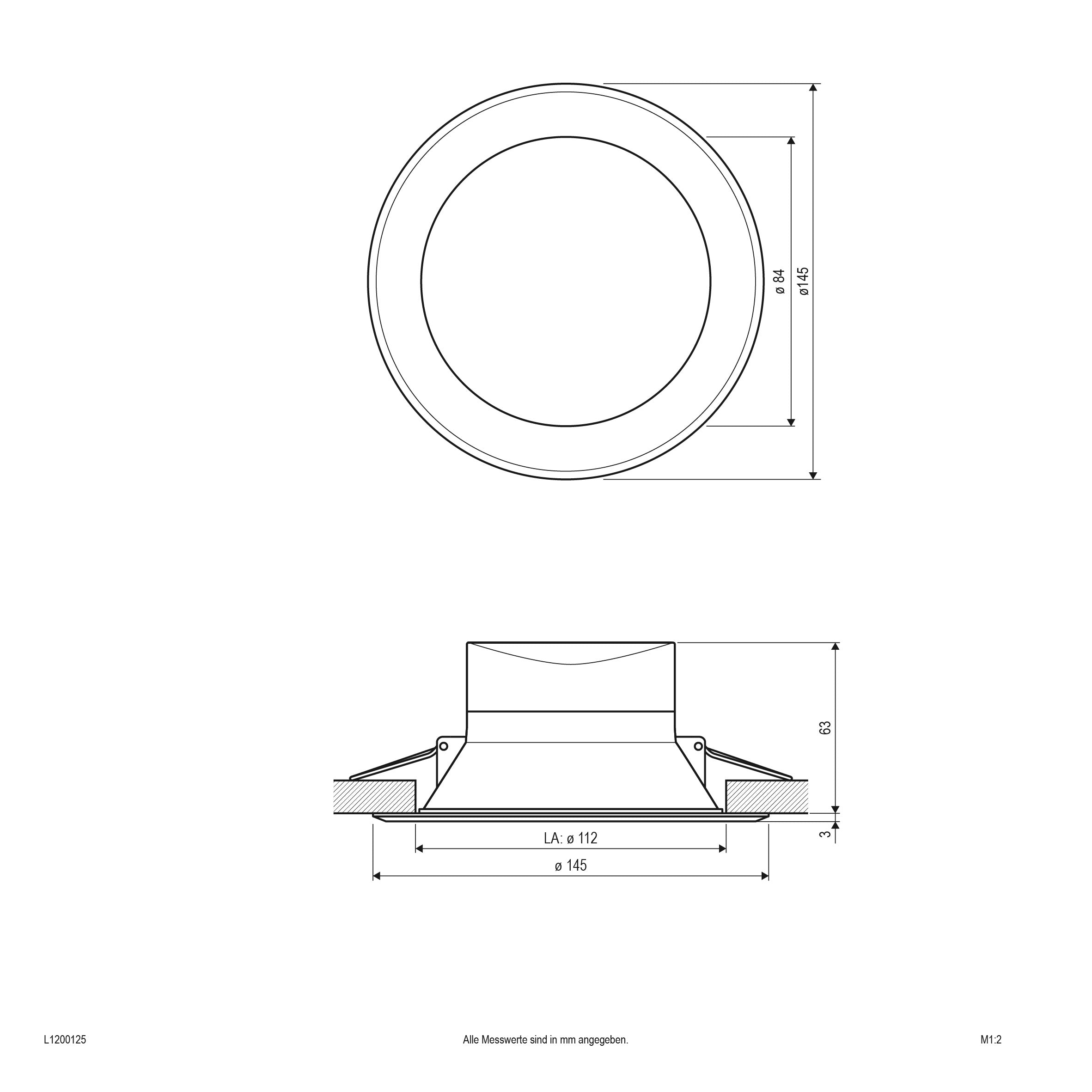 EVN LED Leuchte weiß rund 145x66mm 14W 3000-6000K 1332 bis 1583lm >80° 220-240V IP20