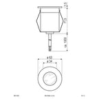 EVN LED Bodeneinbauleuchte anthrazit rund 63x73mm 2W 3000K 82lm 41-80° 220-240V IP65