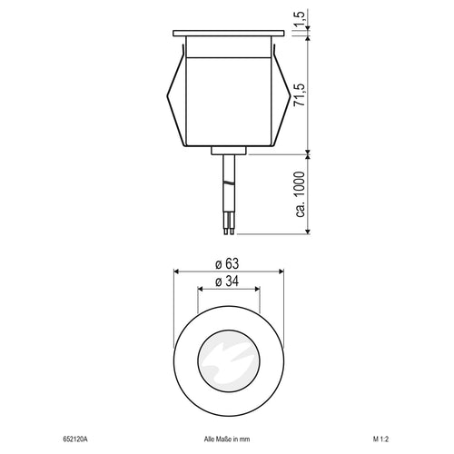EVN LED Bodeneinbauleuchte anthrazit rund 63x73mm 2W 3000K 82lm 41-80° 220-240V IP65
