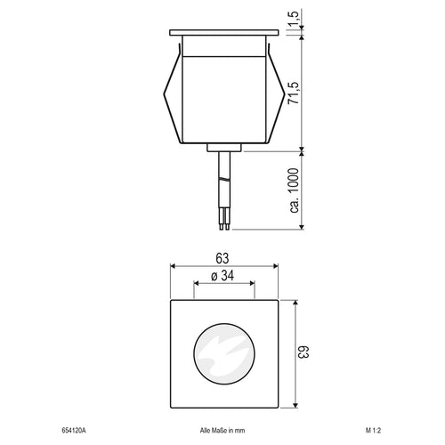 EVN LED Bodeneinbauleuchte anthrazit viereckig 63x63x73mm 2W 3000K 82lm 41-80° 220-240V IP65