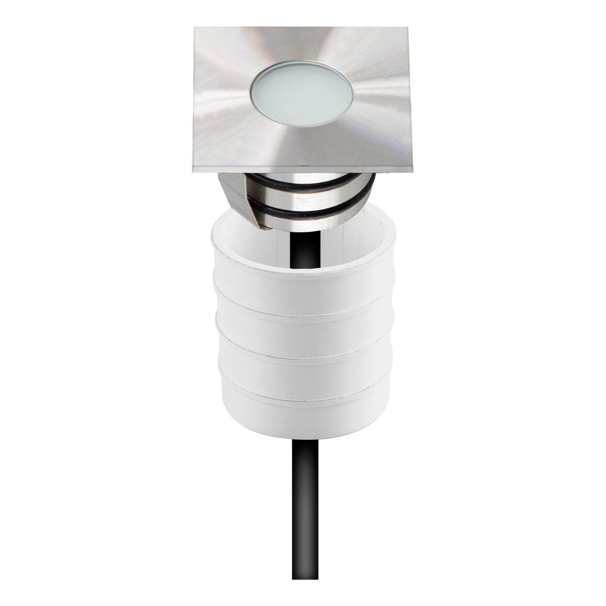 EVN LED Bodeneinbauleuchte Edelstahl Optik viereckig 45x45x33mm 0,6W 3000K 36lm >80° 12V IP65