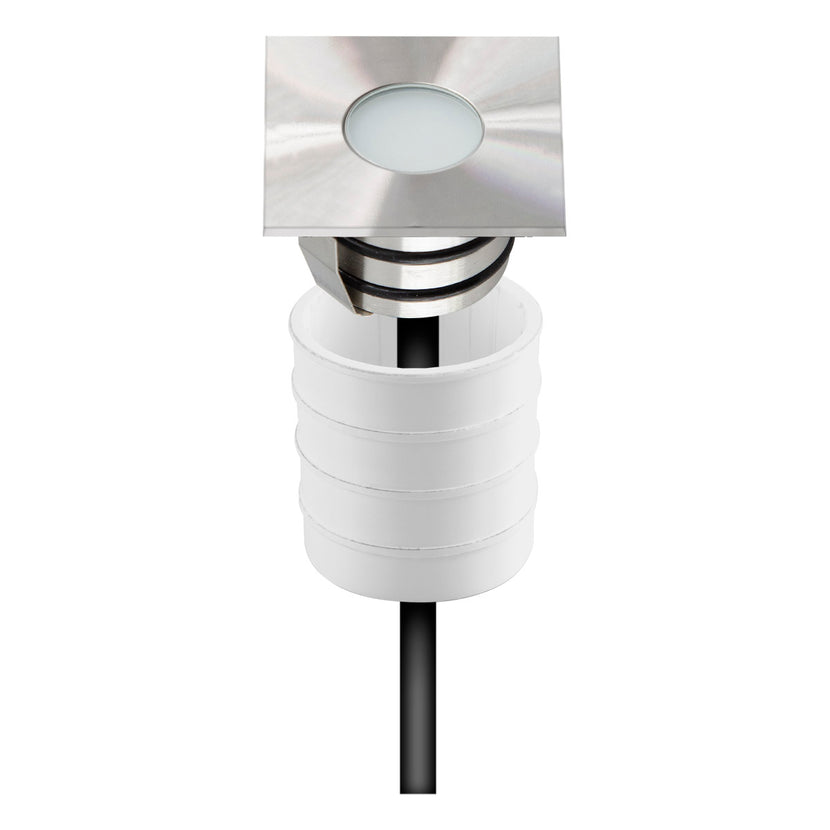 EVN LED Bodeneinbauleuchte Edelstahl Optik viereckig 45x45x33mm 0,6W 3000K 36lm >80° 12V IP65