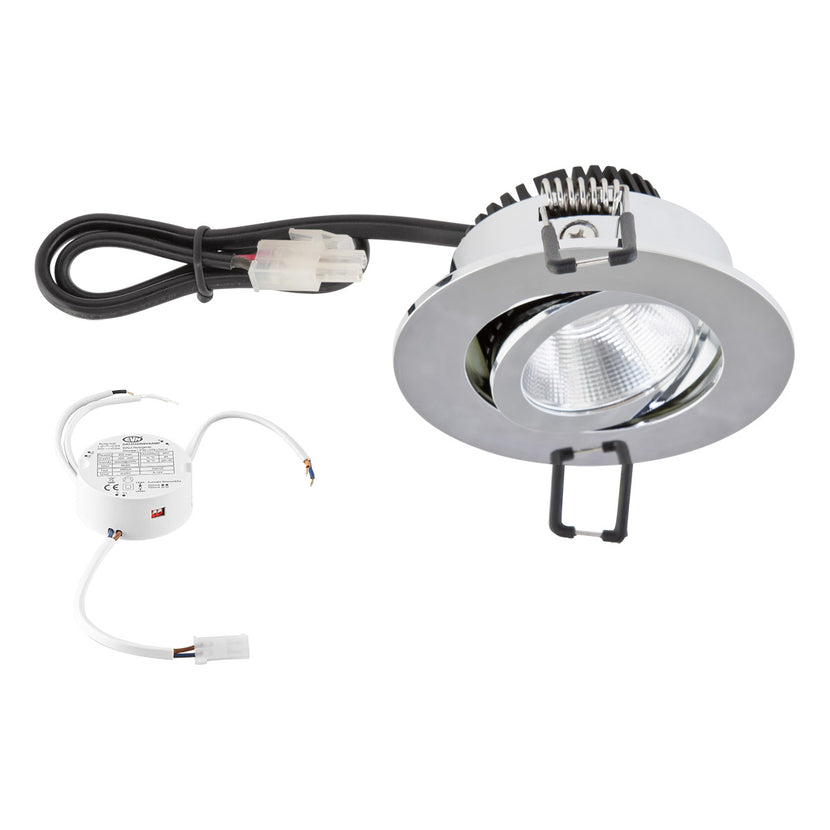 EVN COB-LED Leuchte Chrom schwenkbar rund 83x37mm 8,4W 4000K 1060lm 21-40° 200-240V IP20