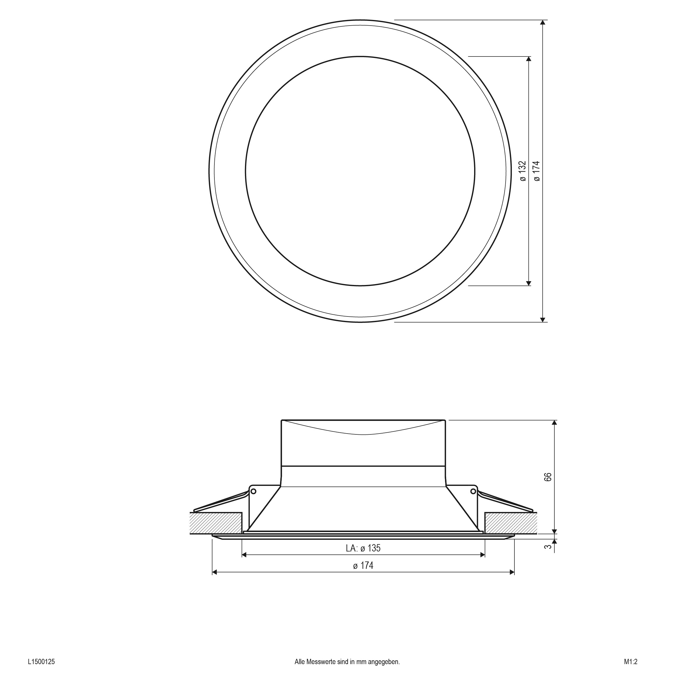 EVN LED Leuchte weiß rund 174x69mm 17W 3000-6000K 1570 bis 1823lm >80° 220-240V IP20