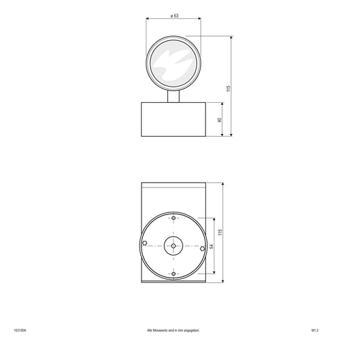EVN 1-flammige Leuchte anthrazit(V4A) rund 63x115mm 230V IP65