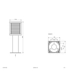 EVN LED Wegeleuchte anthrazit viereckig 130x130x360mm 10W 3000K 528lm 100-240V IP65