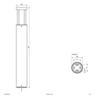 EVN LED Wegeleuchte anthrazit rund 90x650mm 7W 3000K 355lm >80° 220-240V IP54