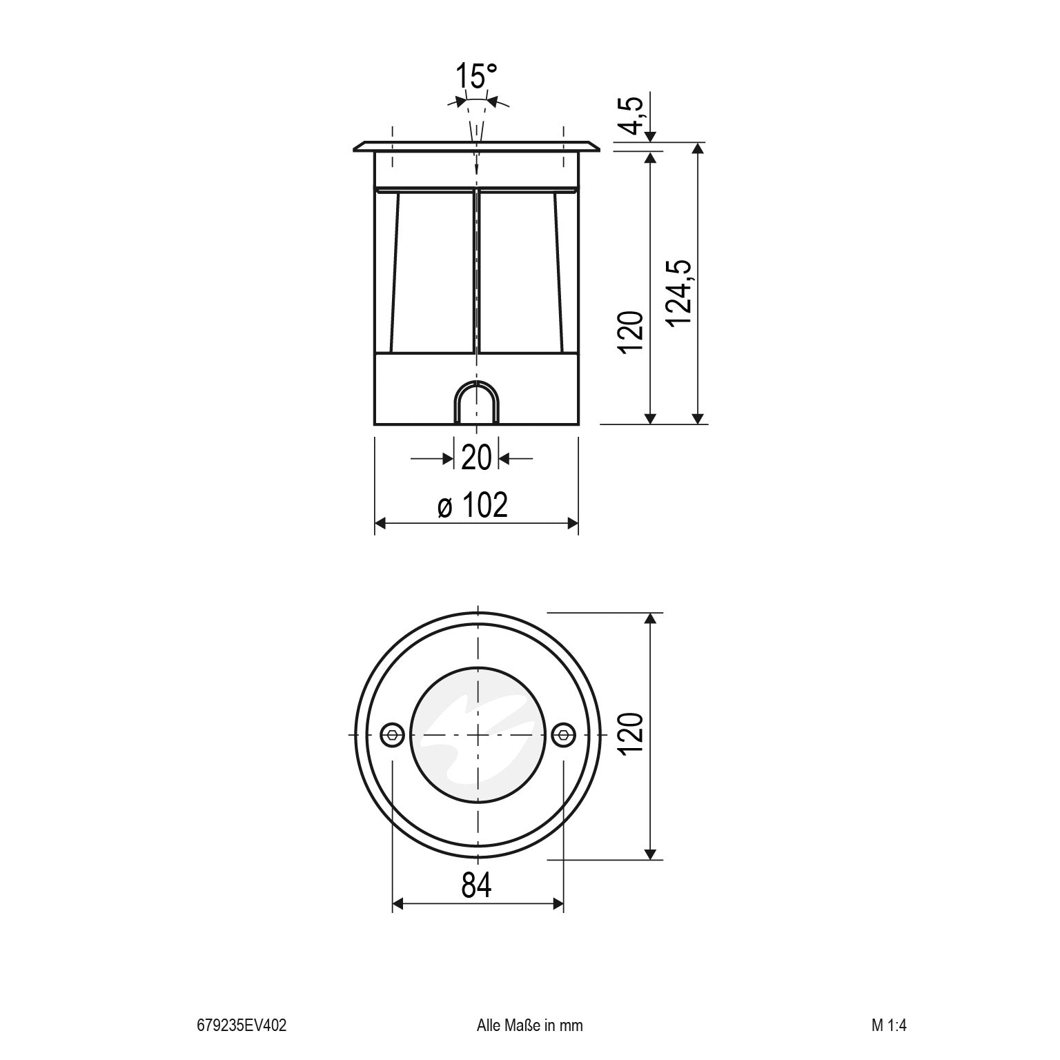 EVN LED Bodeneinbauleuchte mit Entlüftungsventil Edelstahl Optik schwenkbar rund 120x110mm 4,6W 3000K 370lm 21-40° 230V IP67