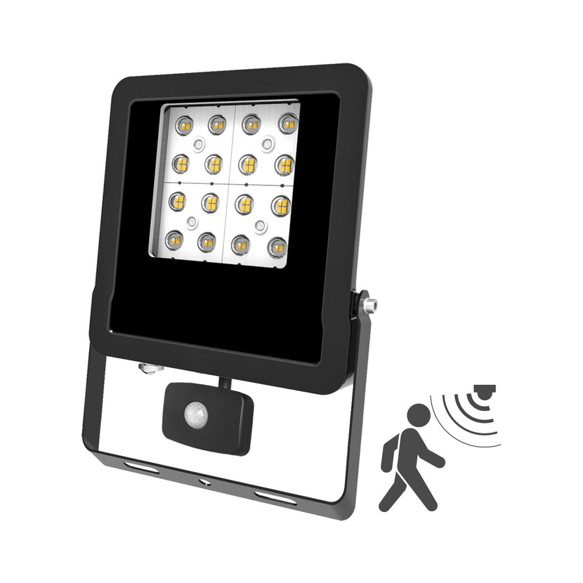 EVN LED Strahler schwarz schwenkbar rechteckig 203x60x285mm 30W 3000K 3450lm >80° 220-240V IP44