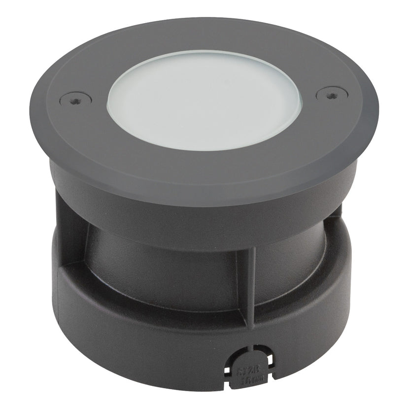 EVN LED Bodeneinbauleuchte anthrazit rund 100x70mm 2,5W 3000K 90lm >80° 100-240V IP67