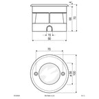 EVN LED Bodeneinbauleuchte anthrazit rund 100x70mm 2,5W 3000K 90lm >80° 100-240V IP67