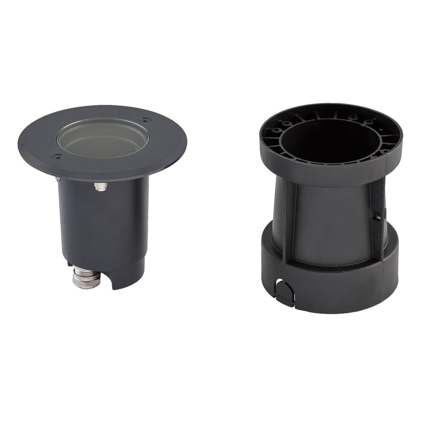 EVN Bodeneinbauleuchte anthrazit schwenkbar rund 120x110mm 230V IP67
