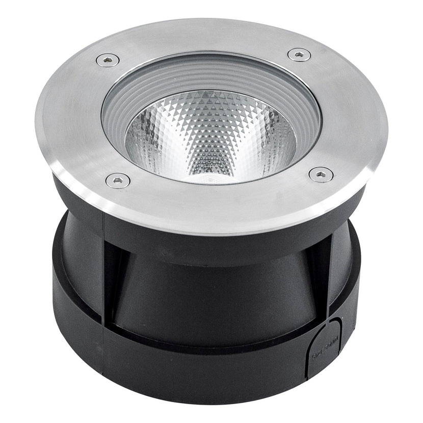 EVN LED Bodeneinbauleuchte Edelstahl Optik rund 180x125mm 12W 3000K 1052lm 5-10° 110-240V IP67