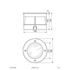 EVN LED Bodeneinbauleuchte Edelstahl Optik rund 180x125mm 12W 3000K 1076lm 21-40° 110-240V IP67