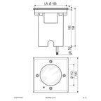 EVN LED Bodeneinbauleuchte Edelstahl Optik justierbar viereckig 180x180x152mm 15W 3000K 1012lm 21-40° 110-240V IP67