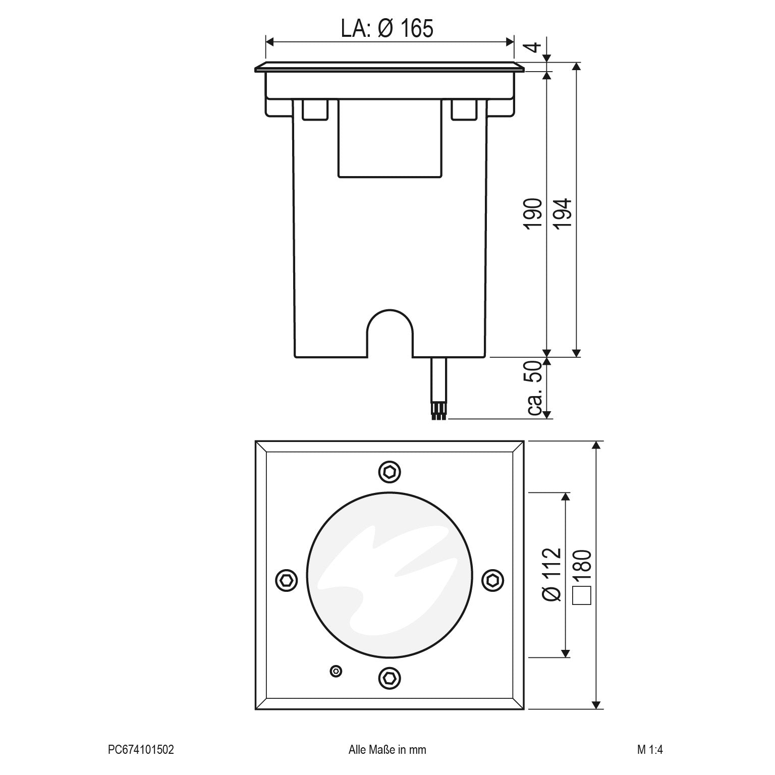 EVN LED Bodeneinbauleuchte Edelstahl Optik justierbar viereckig 180x180x152mm 15W 3000K 1012lm 21-40° 110-240V IP67