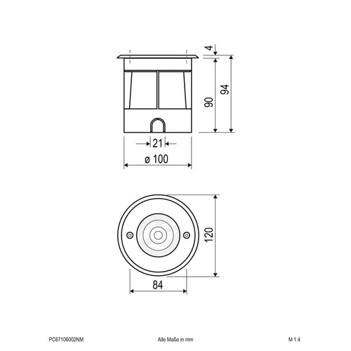EVN LED Bodeneinbauleuchte Edelstahl Optik rund 120x94mm 6W 3000K 419lm 21-40° 100-240V IP67